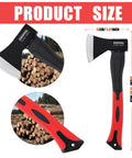 15 Inch Camping Axe With Sheath For Chopping And Splitting Forged 45 Carbon Steel Hatchet With Rust Resistant Finish and sheath