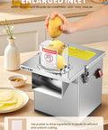 NEWTRY 4-in-1 stainless steel vegetable processor with top inlet, slicer, dicer and shredder