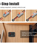 3-step installation guide for RV Dual CO And LP Gas Detector With Digital Display, Hardwired 12V DC Alarm, surface mount.