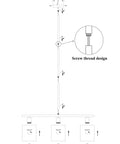 Installation diagram of Rustic Industrial 3 Light Pendant Chandelier With Clear Glass Shades In Gold Finish Dope Modern Farmhouse Ceiling Fixture