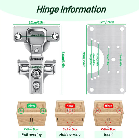 Heavy Duty Cabinet Hinge Repair Plate Kit To Fix Loose Sagging Doors Quick Install Steel Bracket For Wonky Kitchen Cupboards Solid Knockout Diy Fix No Sweat Assembly