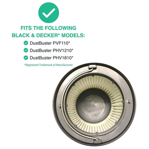 Close-up of PVF110 Replacement Filter Pack Of 2 For Select BDH Series Vacuums Compatible With BDH1200FVAV Type 1