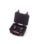 Kickass Hard Camera Case Featuring Smooth Side Handles And Custom Foam Dividers For Dslr Gear Transport with camera and lens inside.