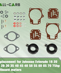 Two Pack Carburetor Repair Kit With Float Replacement For Johnson Evinrude Outboard Motors 18 20 25 28 30 35 HP parts