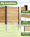 Two Pack 38 Inch Wide By 42 Inch High Wood Privacy Fence Panels No Dig Privacy Screen with metal stakes in a garden setting