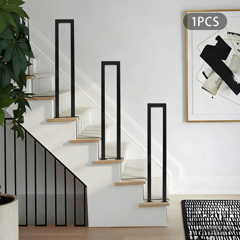 Dead Solid Three Foot U Shaped Staircase Handrail With Non Slip Grip Heavy Duty Galvanized Wrought Iron Railing in modern stairway