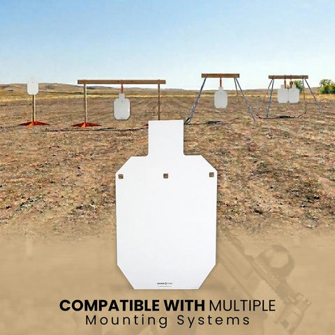Heavy Duty AR500 Steel Silhouette Targets 12x20 2 Pack For Rifle And Pistol Range Practice Three Eighths Inch Thick Laser Cut Plates