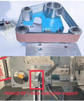 Heavy Duty 750W Belt Sander With Brushless Motor And Variable Speed, showing steel base and adjustable support for sanding.