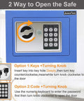 Induction Light Digital Security Safe Box with dual access options and numeric keypad on wall or cabinet mount