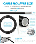 Diagram showing 4mm by 50ft lined bicycle shift cable housing for derailleur and shifter, high tensile steel wire, black.