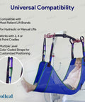 Universal Full Body Mesh Lift Sling For Patient Lifts XXL Size 52 By 44.5 Inches Polyester Sling compatible with various lifts