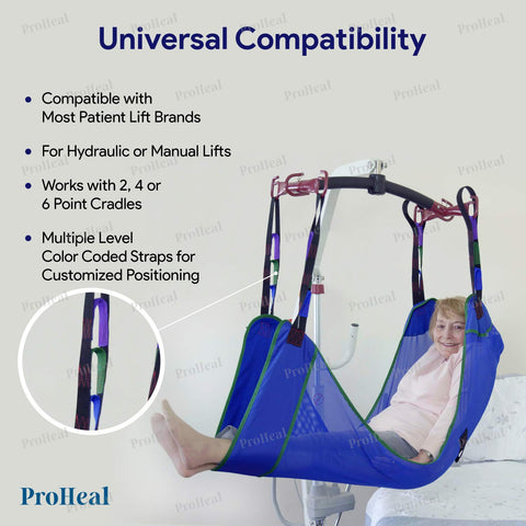 Universal Full Body Mesh Lift Sling For Patient Lifts XXL Size 52 By 44.5 Inches Polyester Sling compatible with various lifts