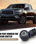 Heavy Duty Ignition Knock Sensor For Cars, Straight Plug And Drop Engine Diagnostics Fix, Direct Swap Replaces 220607B000 Ks107, molded black sensor with plug.