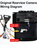 Rearview camera wiring diagram for 9.7 Inch Car Radio Upgrade Dash Kit For Dodge Ram 2013-2018, Android 13 system.