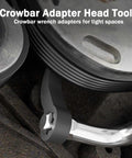 1/2 and 3/8 Inch Drive Pry Bar Wrench Adapter Head with Extension Bar in car engine for tight space repair