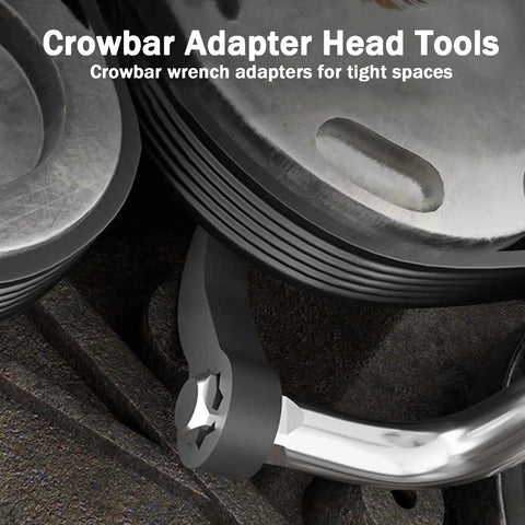 1/2 and 3/8 Inch Drive Pry Bar Wrench Adapter Head with Extension Bar in car engine for tight space repair