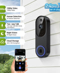 1080P Wireless Video Doorbell Camera For Outdoor Use And Smart Home Ready With AI Human Detection And Instant Alerts Night Vision