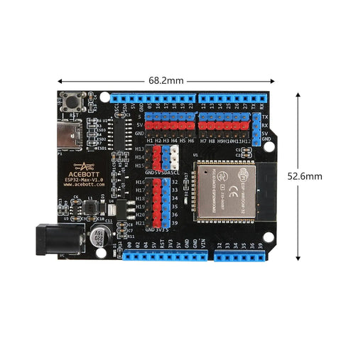 ESP32 Max Development Board USB C WiFi Bluetooth MicroPython Arduino Compatible IoT Smart Home Robotics Coding Kit For Teens And Makers Hands On Mini PC Game Console Module, 68.2 x 52.6 mm board