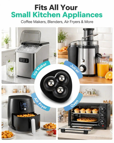 Zero Friction Heavy Duty Appliance Casters And Rollers Silent Silicone Feet For Kitchen Countertops Blenders Ovens, versatile for ice makers, juicers, air fryers.