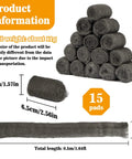 MAQIHAN steel wool pads 0000, 15 pcs; extra-fine gray steel wool on rolls; total length 0.5 m.