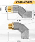 Two Pack Three Quarter Inch Fuel Hose Swivel 360 Degree With NPT Fitting For Fuel Transfer Pumps And Nozzles Connector For Fuel Hose Automotive Refueling Multi Plane size diagram, zinc alloy