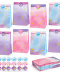 Tie Dye Party Favor Bags With 36 Stickers 30 Pack Mermaid Unicorn Themed Goodie Bags