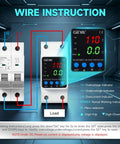 Smart Two Pole Sixty Three Amp Circuit Breaker With Adjustable Over Under Voltage And Over Current Protection Auto Reset Din Rail Mount for 110V operation and monitoring.