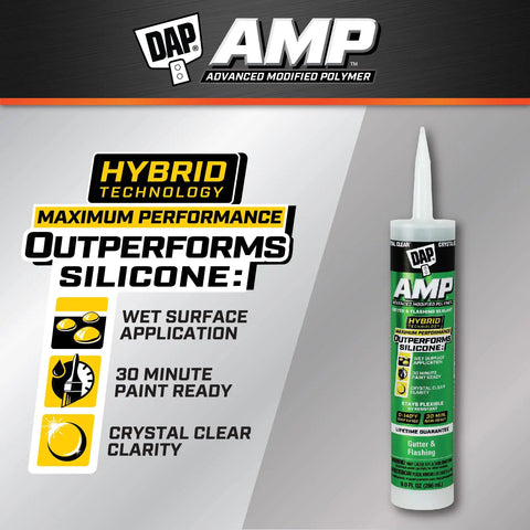 Gutter And Flashing Sealant In Clear 9 Oz Tube Extreme Temperature Flexible Hybrid Polymer Caulk for Roof And Gutter Sealing