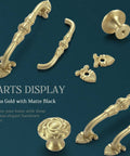 Two Pack Antique Brass Cabinet Handles 3.75 Inch French Provincial Floral Drawer Pulls Old School Vintage Hardware Display
