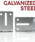 4 Pack J6 Garage Door Track Bracket Set With L Shape Wall Mounts Durable Galvanized Steel Hardware Kit Includes 8 Bolts And 8 Nuts For Reliable Track Support Replacement Or Repair showing two galvanized steel brackets