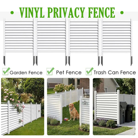 36 Inch Wide By 45 Inch High Outdoor Privacy Fence Panels For Air Conditioner Screens Vinyl White Plastic Picket Fence Enclosure