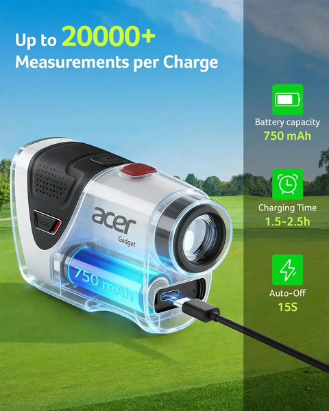 Pro Golf Rangefinder With Slope Switch And Pin Lock Vibration For Precise Readings Up To 1200 Yards, 7X Magnification in use