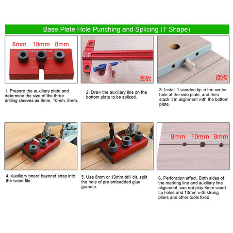 3 In 1 Pocket Hole Jig Kit With Aluminum Alloy Construction And Precise Engraved Scale for woodworking and cabinet making