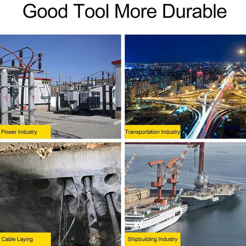 Eiwitany Electric Wire Stripping And Cutting Machine Adjustable Speed Copper Cable Cutter Tool Compact Portable Auto Peeler For Home Workshop Maintenance Projects Handy Gear used in power, transportation, cable laying, and shipbuilding industries.