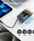 Grab And Go EDC Flashlight With 365 Nanometer UV Light USB C Rechargeable Keychain Flashlight with charging cable connected