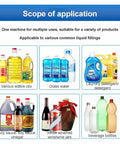 Pro Level Automatic Liquid Filling And Honey Bottling Machine With Zero Sweat Digital Controls And Tough As Nails Diaphragm Pump For Wine Packaging Operations showcasing various liquid containers.
