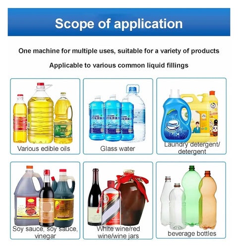 Pro Level Automatic Liquid Filling And Honey Bottling Machine With Zero Sweat Digital Controls And Tough As Nails Diaphragm Pump For Wine Packaging Operations showcasing various liquid containers.