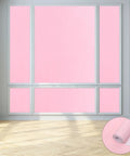 Pink Peel And Stick Wallpaper, Waterproof Self Adhesive PVC Wall Covering, shown on a wall with smooth finish in a room.