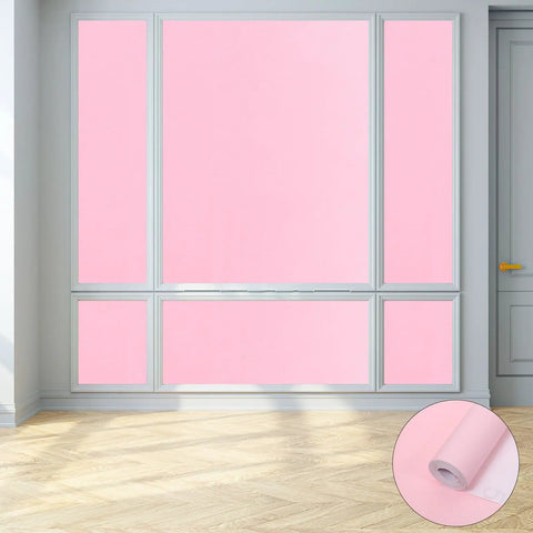 Snag This Peel And Stick Waterproof Wallpaper Roll Thick PVC Self Adhesive Removable 10 Meter Pink Grid Pattern applied in a modern room.