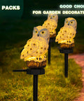 Owl Figure Solar LED Lights 2 Pack Garden Decor With Stakes Battery Free Outdoor Yard Pathway Lighting for Patio and Lawn