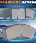 Front semi-metallic brake pads set, 4 pcs, for Silverado 1500/Sierra 1500/Escalade; features slotted and chamfered design