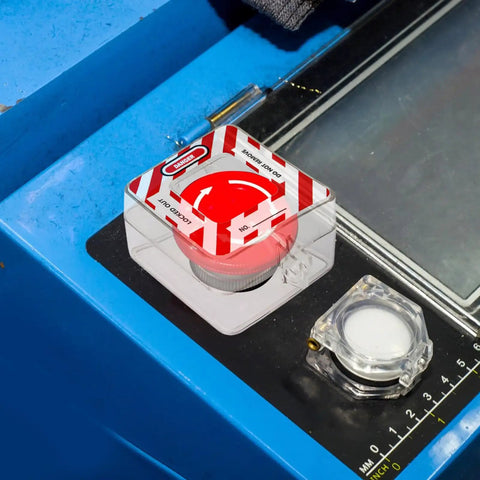 Emergency Stop Button Cover Box Type Transparent Guard Lockout Shield For Stop Button, Beefy Heavy Duty Safety Cover on machine
