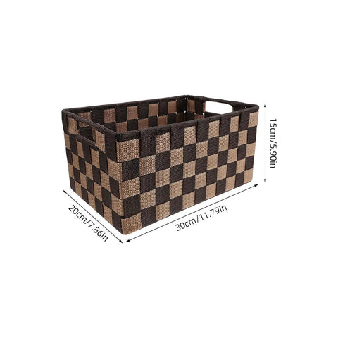 Top Shelf Clothing Storage Bin With Reinforced Metal Frame And Grippy Polyester Weave Handles Perfect For Wrangling Clothes And Tucking Away Clutter To Keep Your Space Looking Fresh, 30x20x15cm.