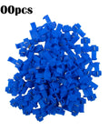 100pcs blue quick splice wire connectors, Get These 100 Blue Quick Splice Wire Connectors For Your Auto Electrical Setup. These T-Tap IDC Crimp Terminals Make AWG 14-16 Wire Splicing Easy Peasy Without Stripping Cables. Perfect DIY Kit To Fix Wiring Looms Fast And Securely With Just Pliers!, plastic metal terminals