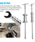 Inner CV Axle Puller Removal Tool With Beefy 63mm Fork Adapter for slide hammers shown with use on front wheel drive axle