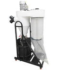 Pro Grade Cyclone Dust Collector With Dual Inlet Designed For Woodworking Shops offers a 100L bin and 2.95HP copper motor.