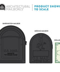 Heavy Duty Metal Post Mounted Mailbox In Black For Outside, Weatherproof Steel Construction, size comparison with dollar bill
