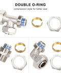 Double O-ring fittings for Three Quarter Inch By 100 Feet HDPE Tubing Garage Air Piping System With Aluminum Outlet Blocks 37 Piece Kit
