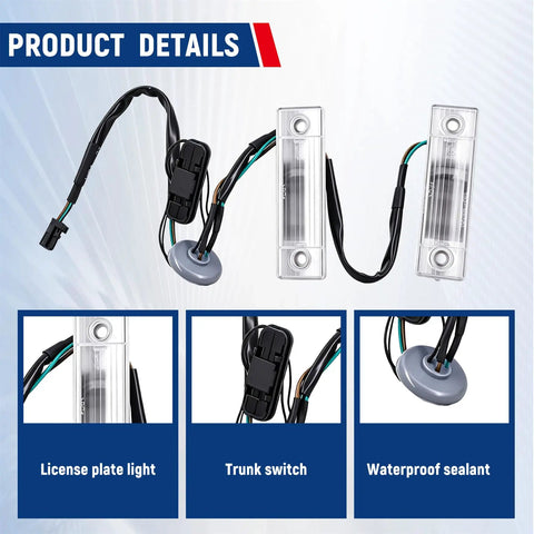 Rear Trunk Release Switch With License Plate Lamp Replacement for Cruze 2011 to 2015 and Orlando 2011 to 2015, Cruze Limited 2016, close-up with wiring