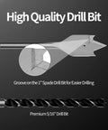 Cable Routing Kit With Wall Pass Through Grommet Mounting Kit For Gen 2 And Gen 3 Dish And Mini Ethernet Install Includes Three Quarters Inch And Five Sixteenths Inch Drill Bits Wire Clips And Cable Ties featuring close-up of 1 inch spade and 5/16 inch drill bits.